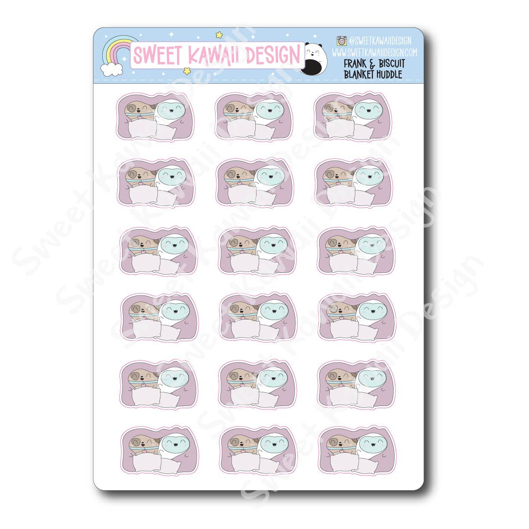 Kawaii Yeti (Frank) and Biscuit Stickers  - Blanket Huddle