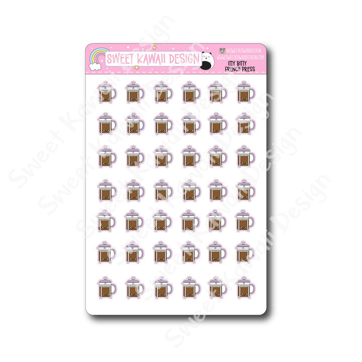 Kawaii French Press Stickers