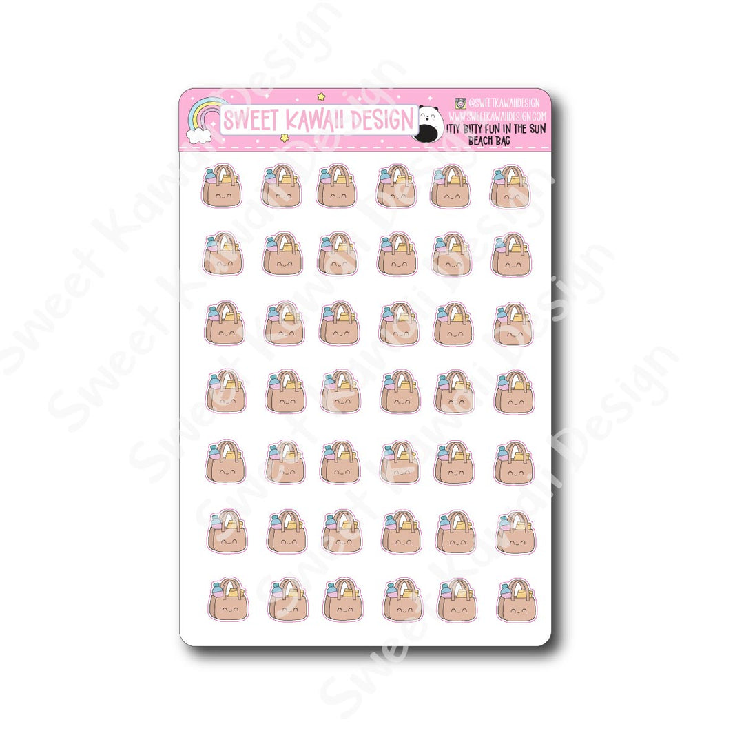 Kawaii Fun in the Sun Stickers - Beach Bag