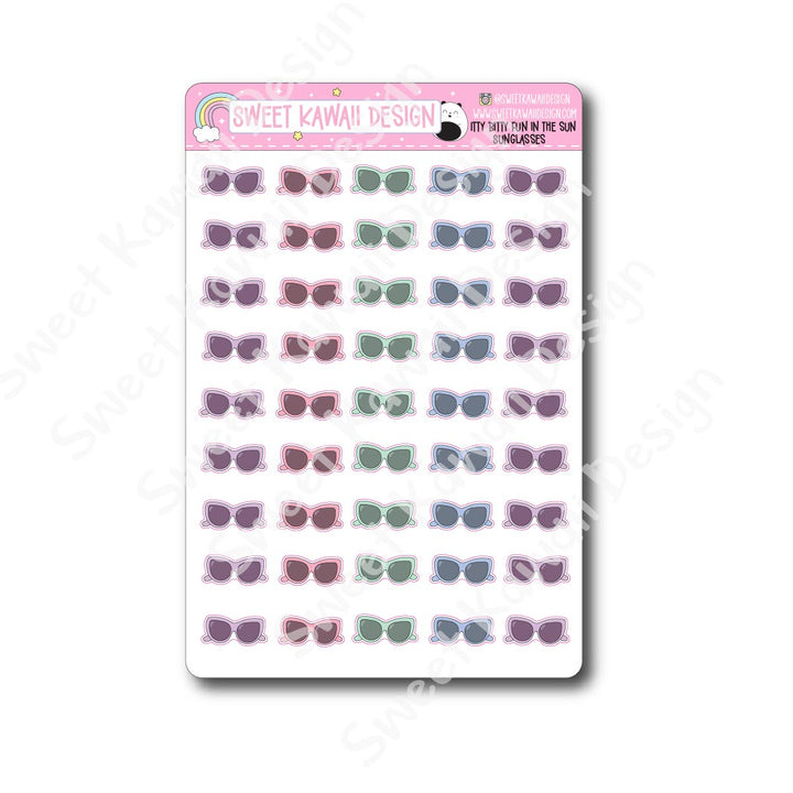 Kawaii Fun in the Sun Stickers - Sunglasses