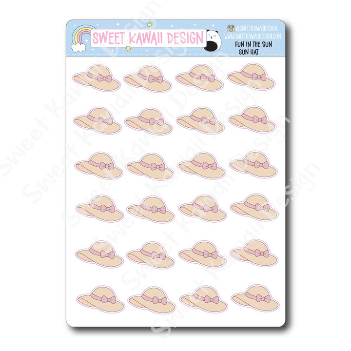 Kawaii Fun in the Sun Stickers - Sun Hat