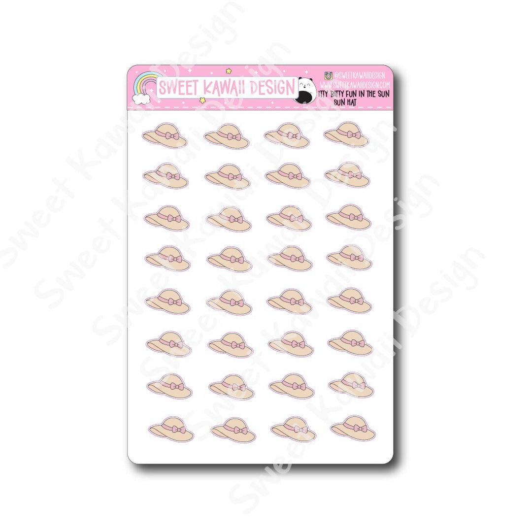 Kawaii Fun in the Sun Stickers - Sun Hat