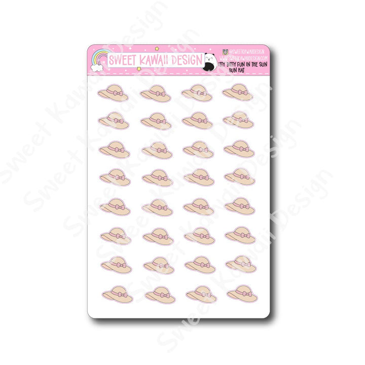 Kawaii Fun in the Sun Stickers - Sun Hat
