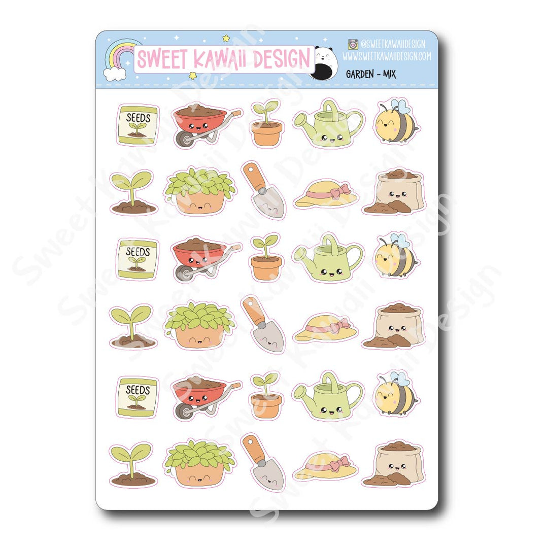Kawaii Garden Stickers - Mix