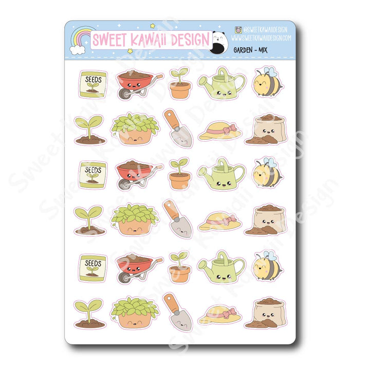 Kawaii Garden Stickers - Mix