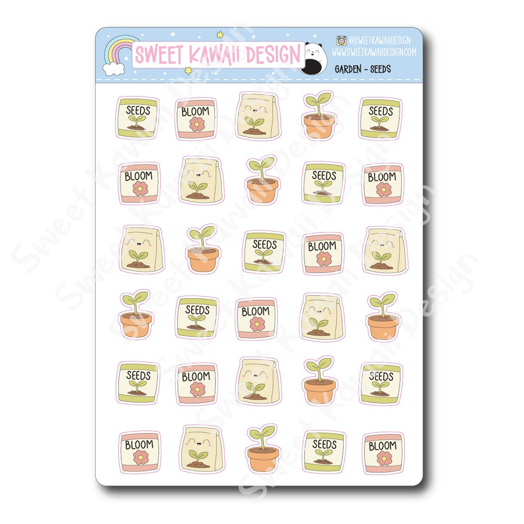 Kawaii Garden Stickers - Seeds