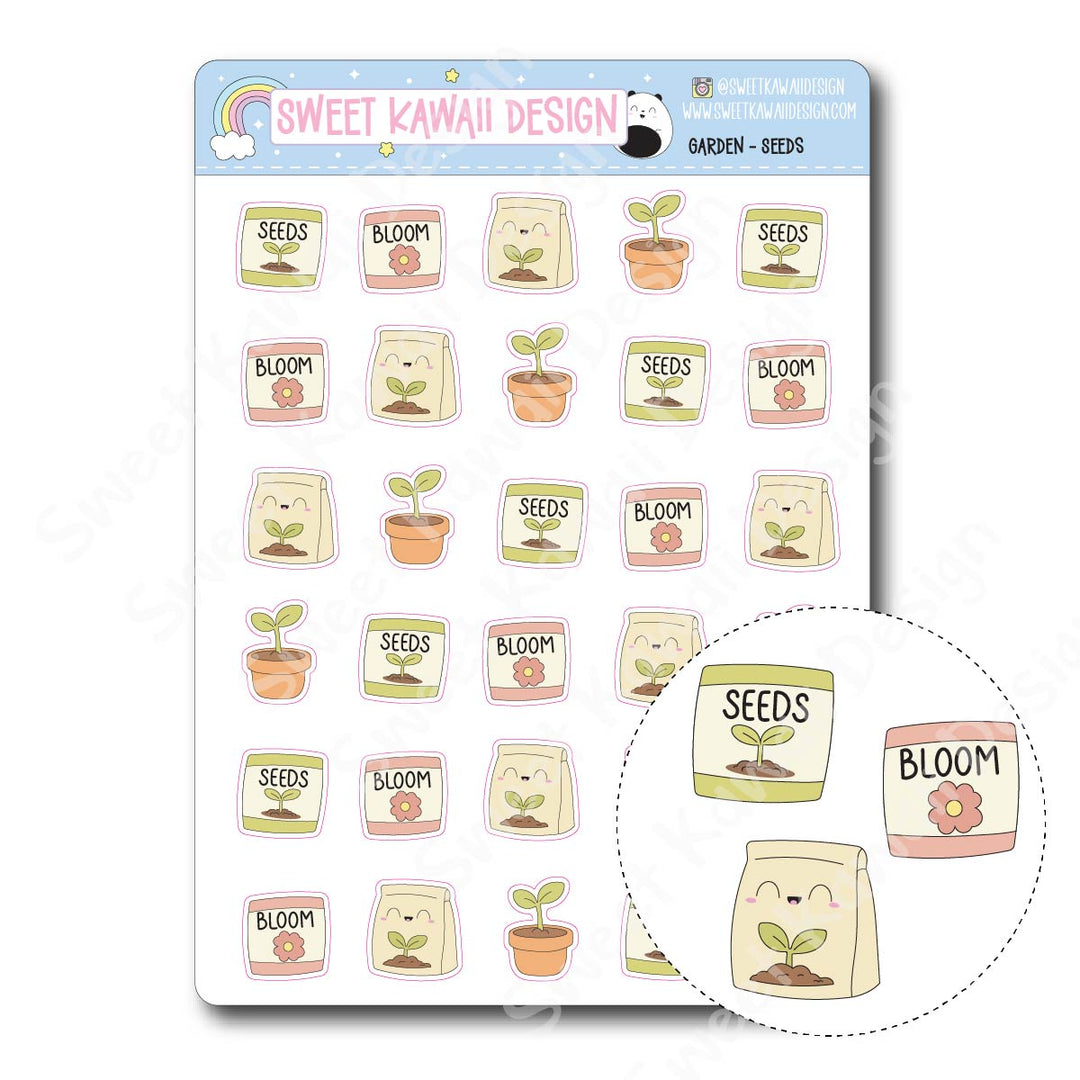 Kawaii Garden Stickers - Seeds