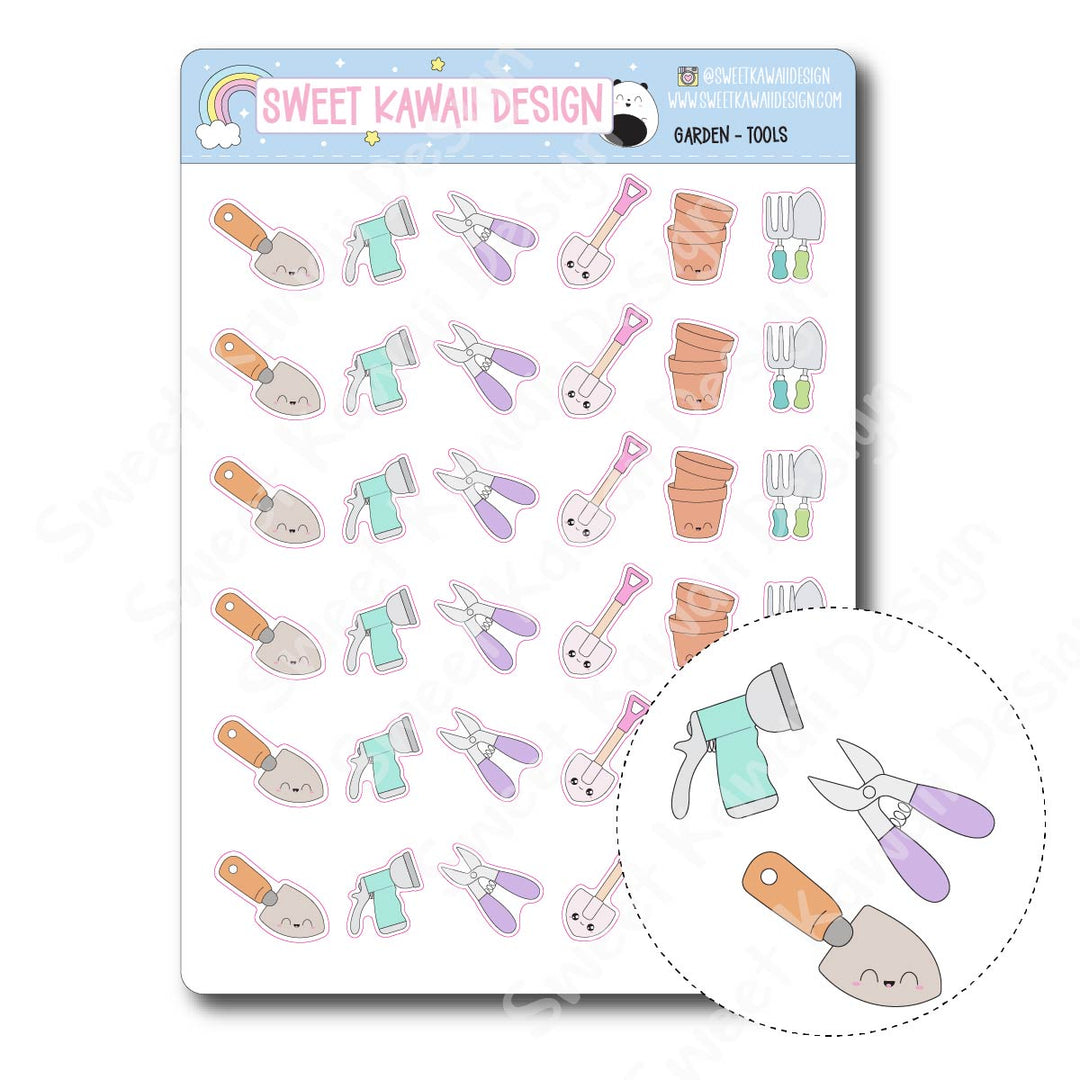 Kawaii Garden Stickers - Tools