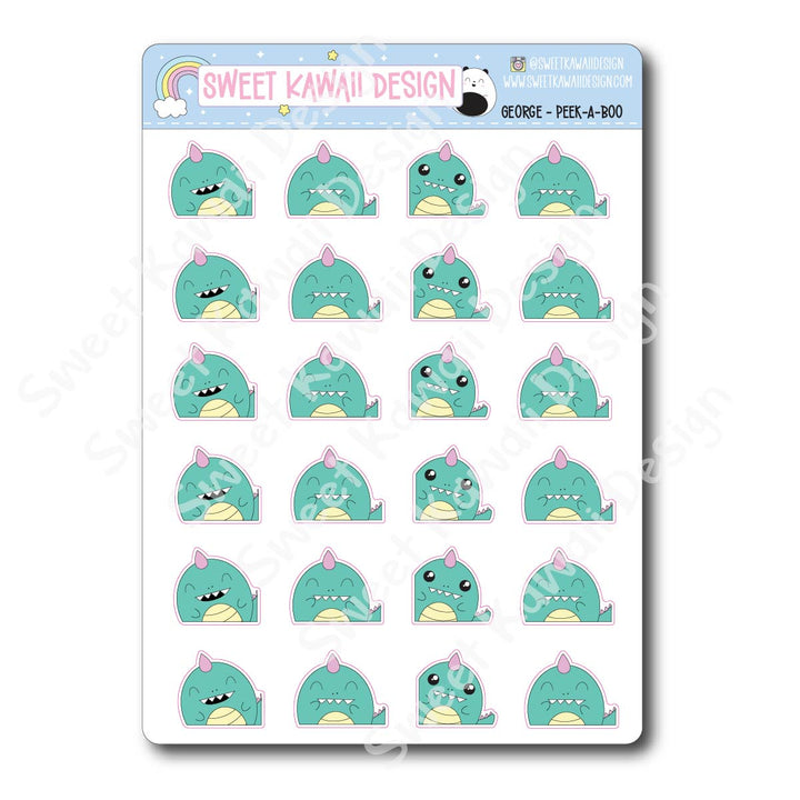 Kawaii George Stickers - Peek-a-boo