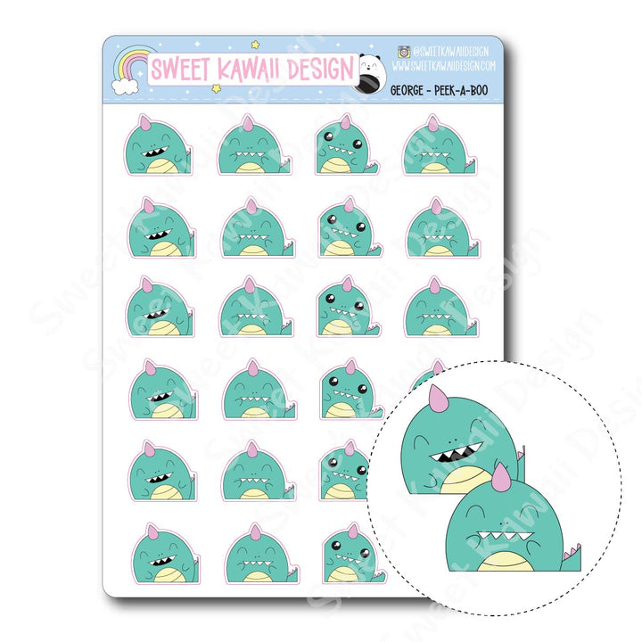 Kawaii George Stickers - Peek-a-boo