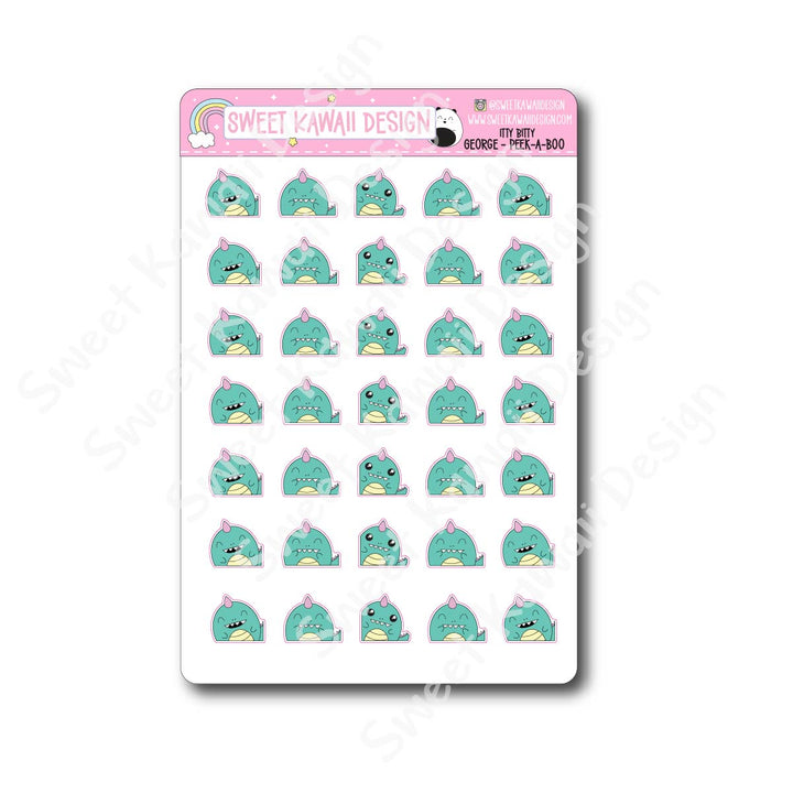 Kawaii George Stickers - Peek-a-boo