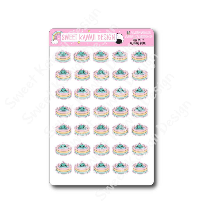 Kawaii George Stickers - Pool