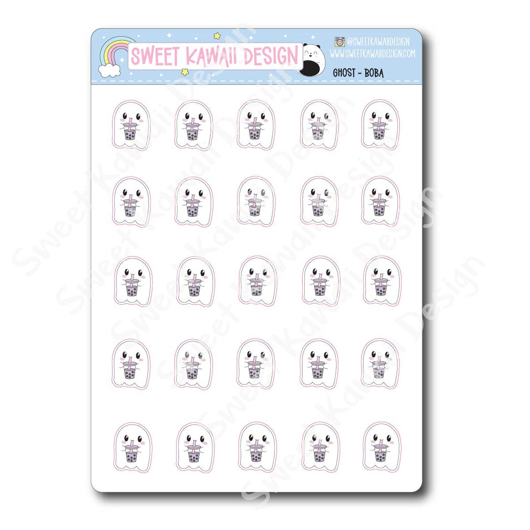 Kawaii Ghost Stickers - Boba