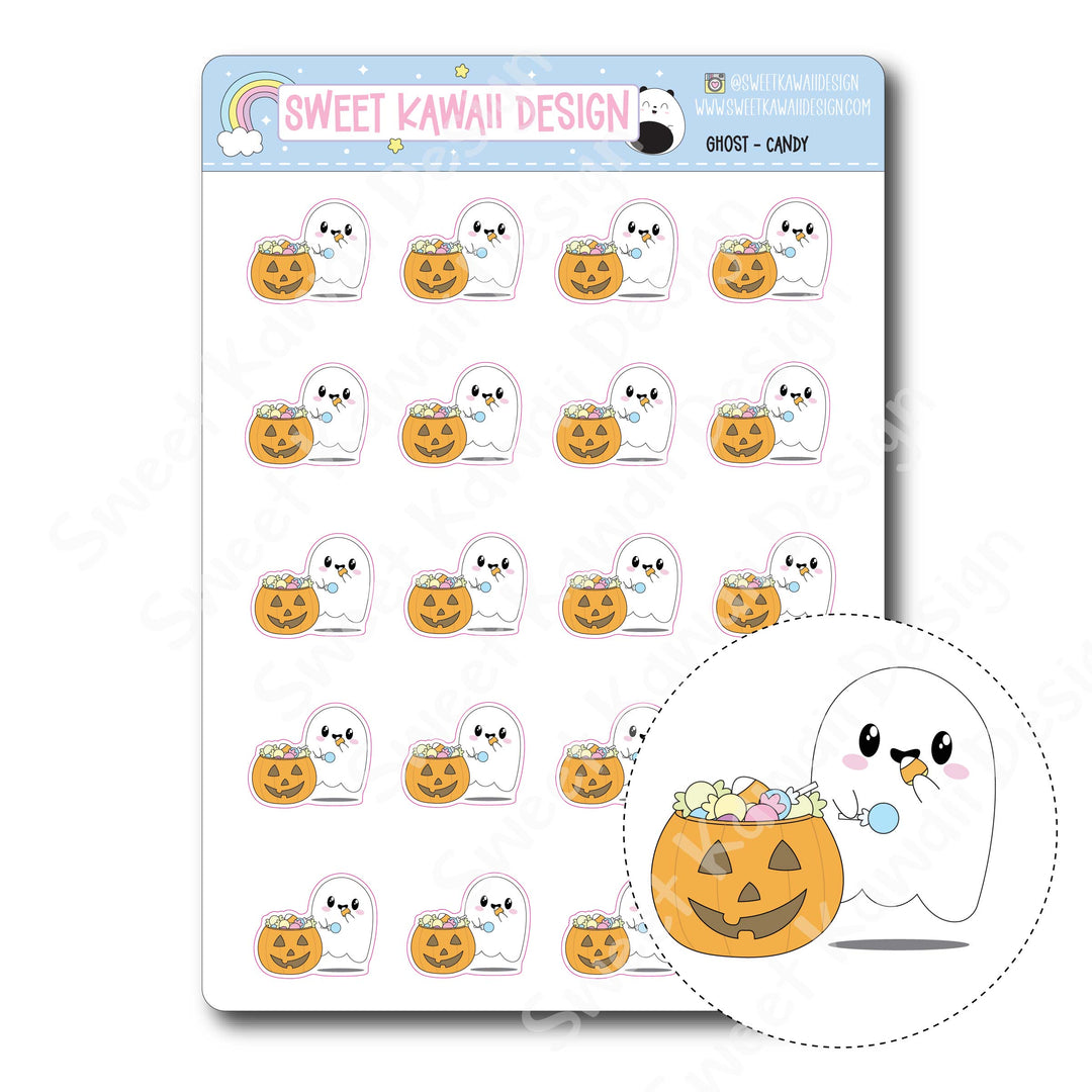 Kawaii Ghost Stickers - Candy