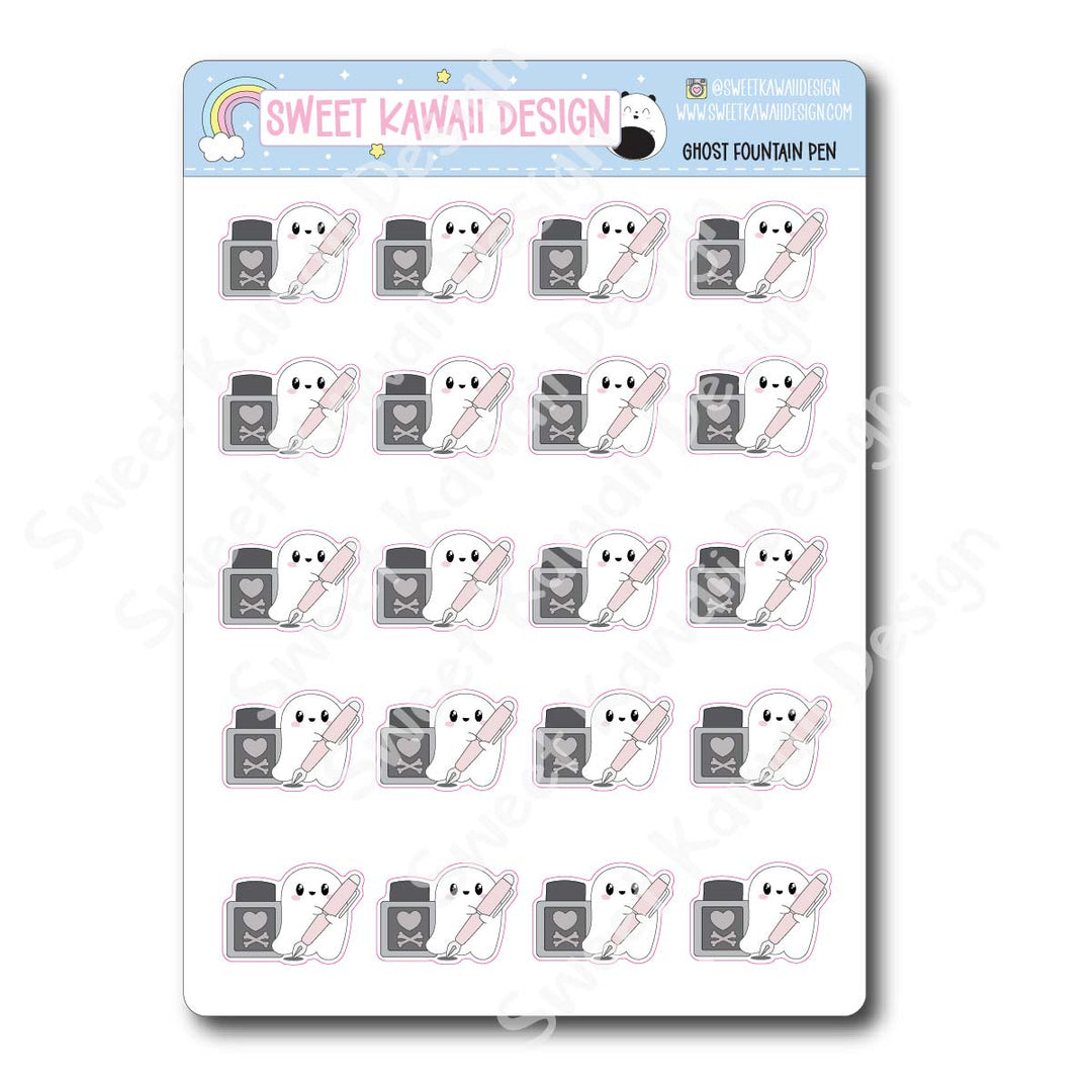 Kawaii Ghost Stickers - Fountain Pen