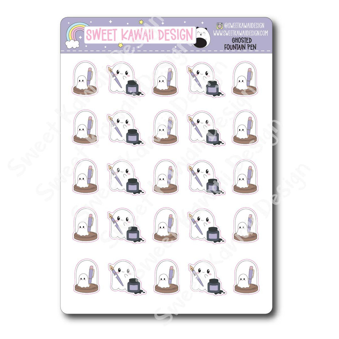 Kawaii Ghosted Stickers - Fountain Pen