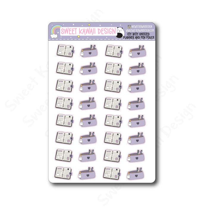 Kawaii Ghosted Stickers - Planner and Pen Pouch
