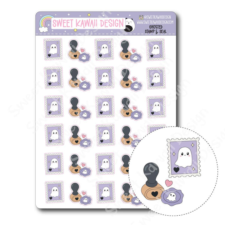 Kawaii Ghosted Stickers - Stamp and Seal