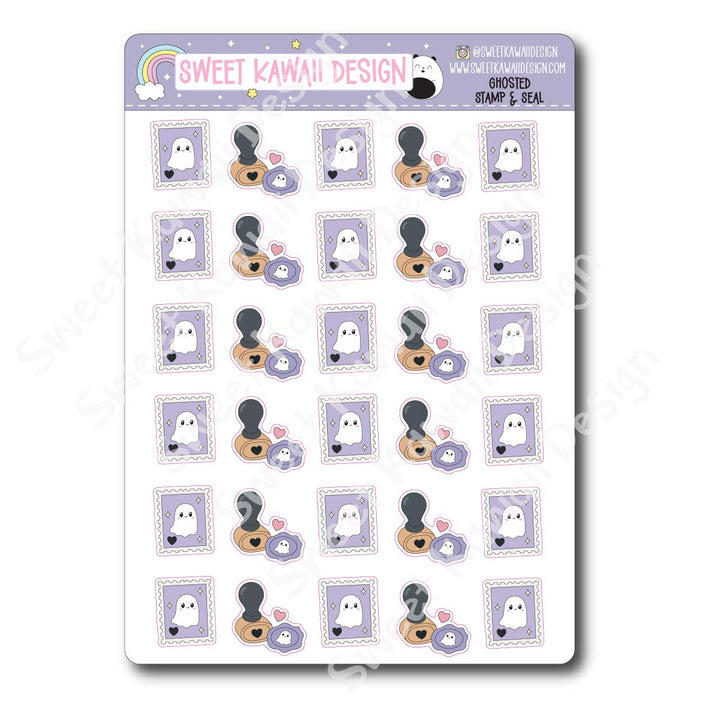 Kawaii Ghosted Stickers - Stamp and Seal