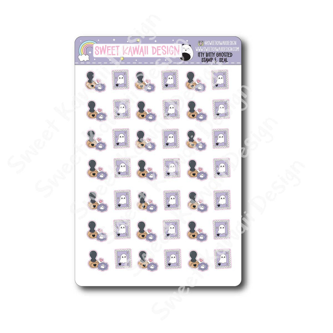 Kawaii Ghosted Stickers - Stamp and Seal