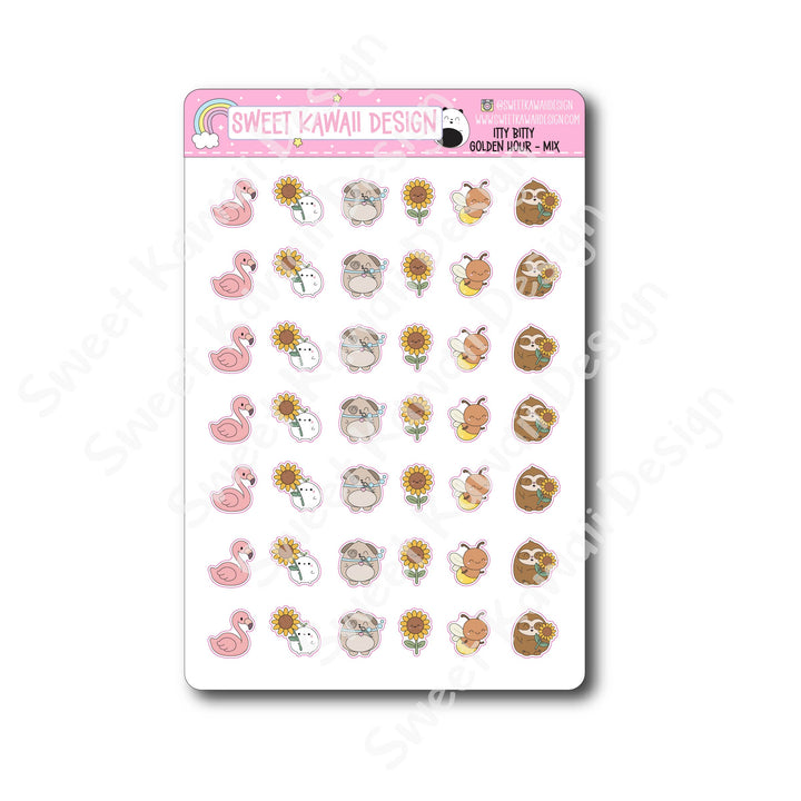 Kawaii Golden Hour Mix Stickers
