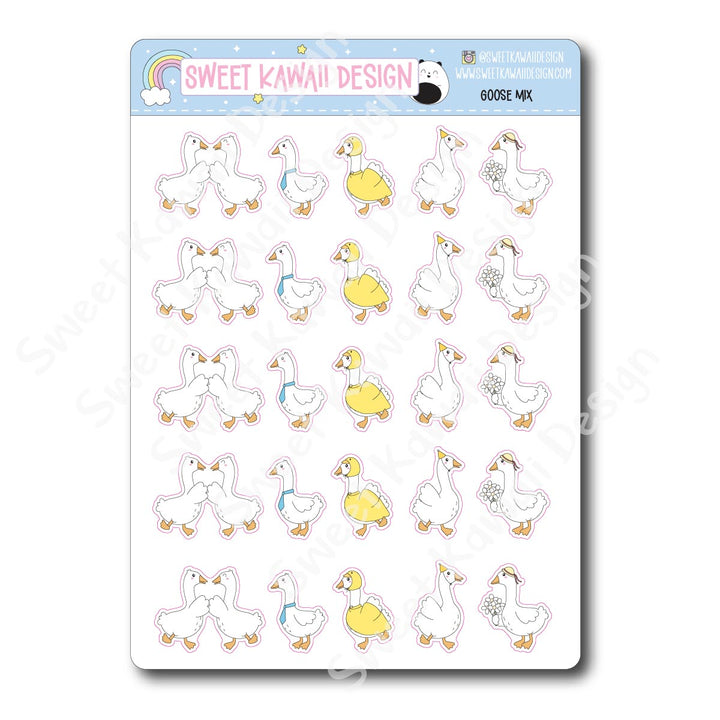 Kawaii Goose Mix Stickers