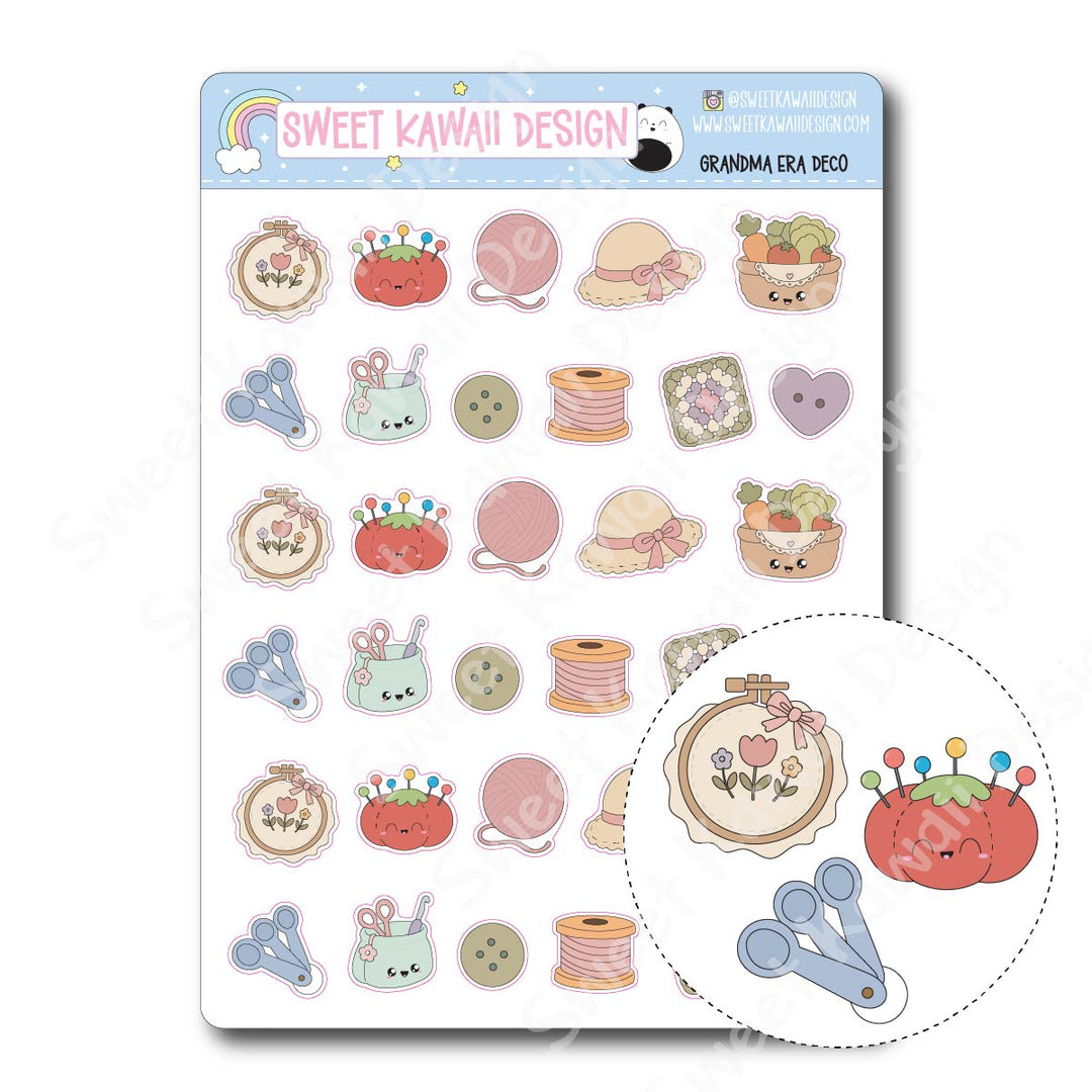 Kawaii Grandma Era Deco Stickers