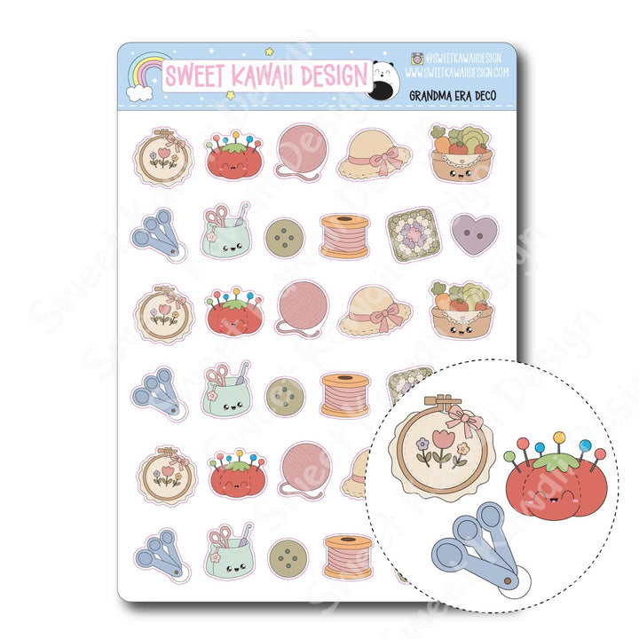 Kawaii Grandma Era Deco Stickers