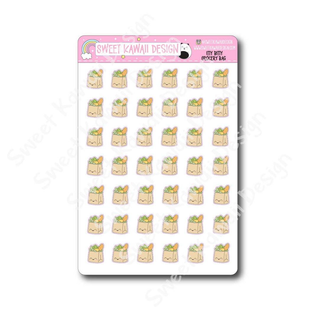 Kawaii Grocery Bag Stickers