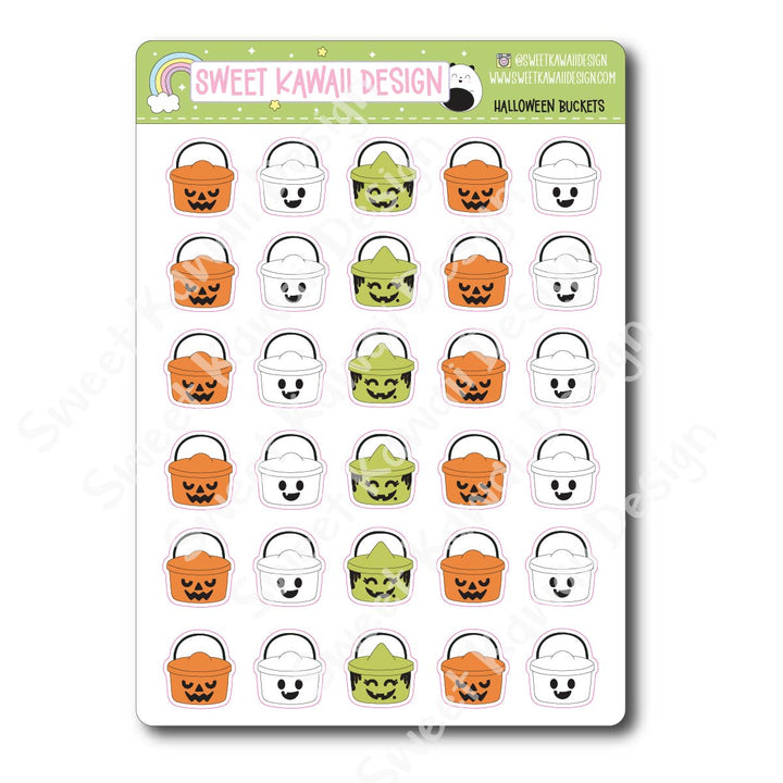 Kawaii Halloween Bucket Stickers