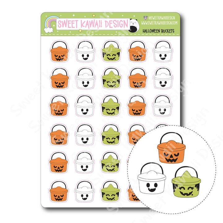 Kawaii Halloween Bucket Stickers