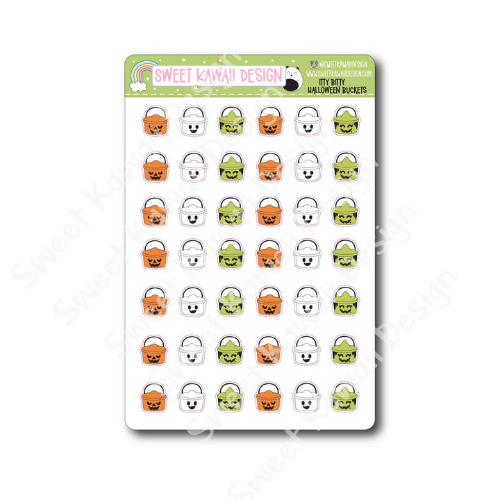 Kawaii Halloween Bucket Stickers