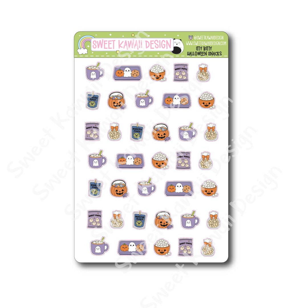 Kawaii Halloween Snacks Stickers