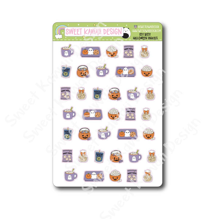 Kawaii Halloween Snacks Stickers