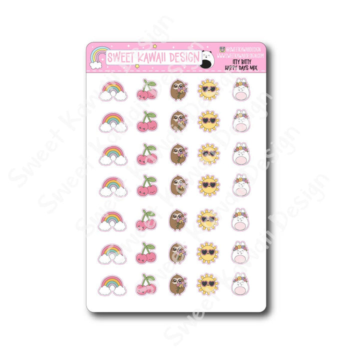 Kawaii Happy Days Stickers - Mix