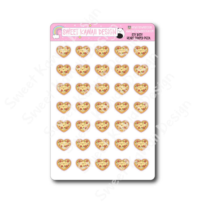 Kawaii Heart Shaped Pizza Stickers