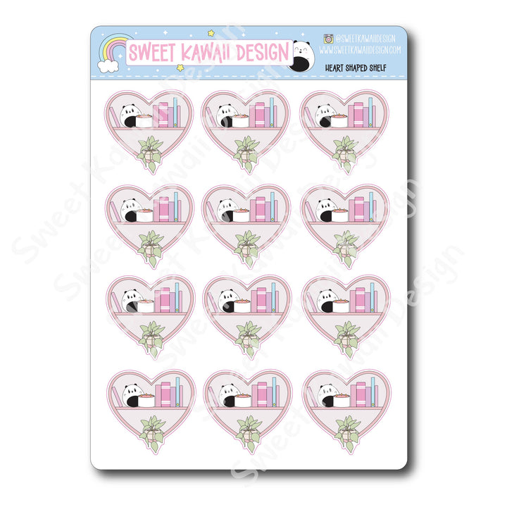 Kawaii Heart Shaped Shelf Stickers