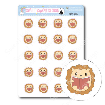 Kawaii Hedgie Book Stickers