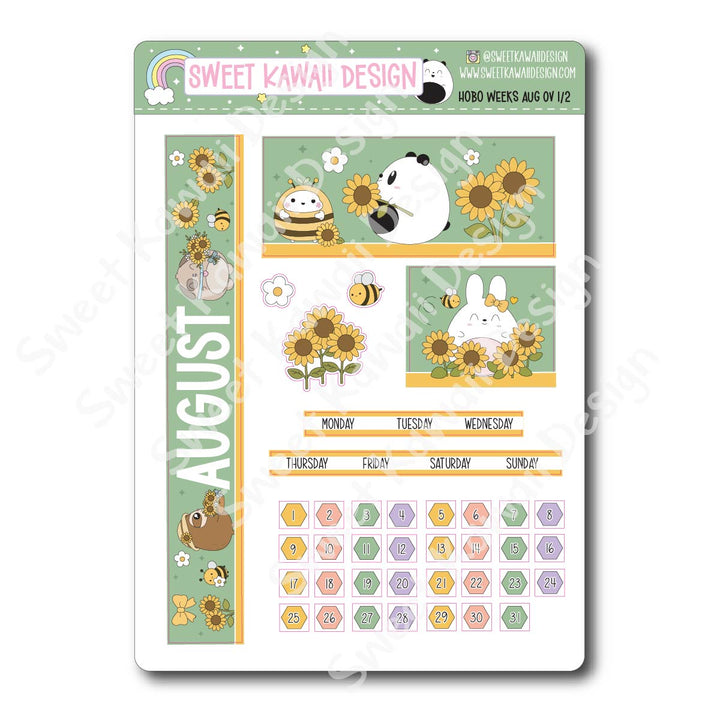 August 2026 Monthly Overview Stickers - HOBONICHI WEEKS