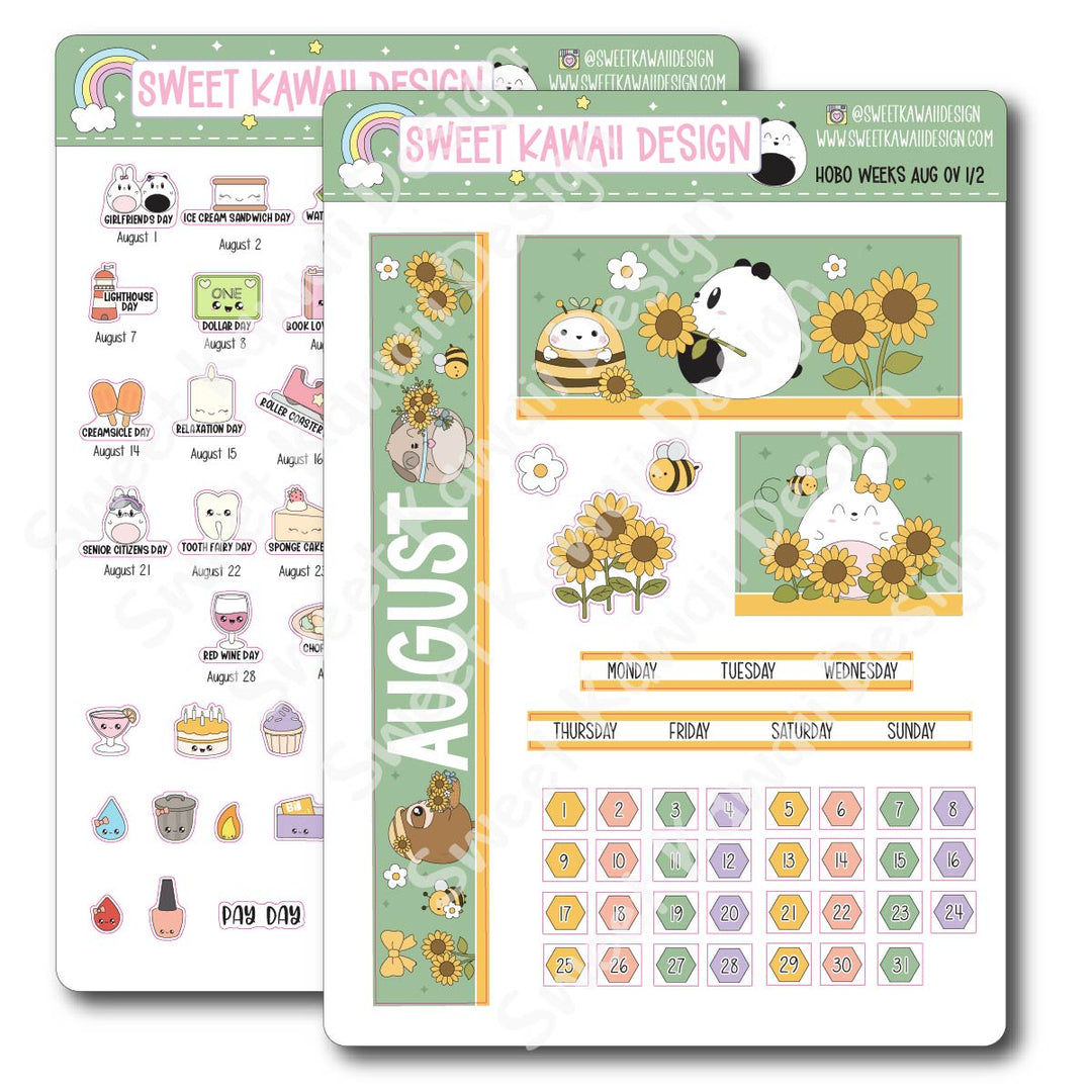 August 2026 Monthly Overview Stickers - HOBONICHI WEEKS