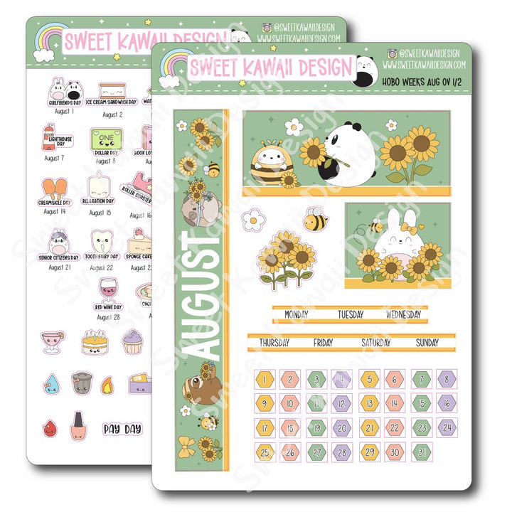 August 2026 Monthly Overview Stickers - HOBONICHI WEEKS