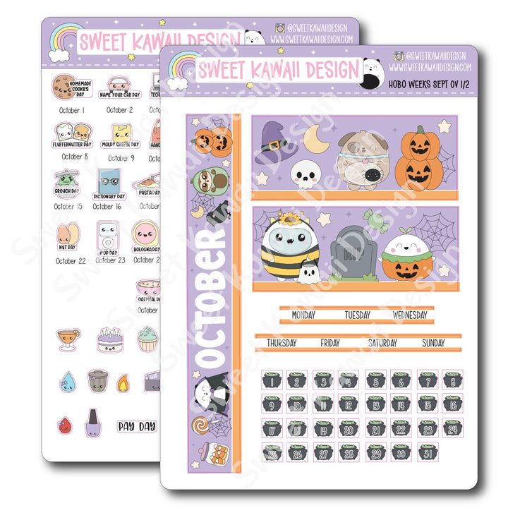 October 2026 Monthly Overview Stickers - HOBONICHI WEEKS