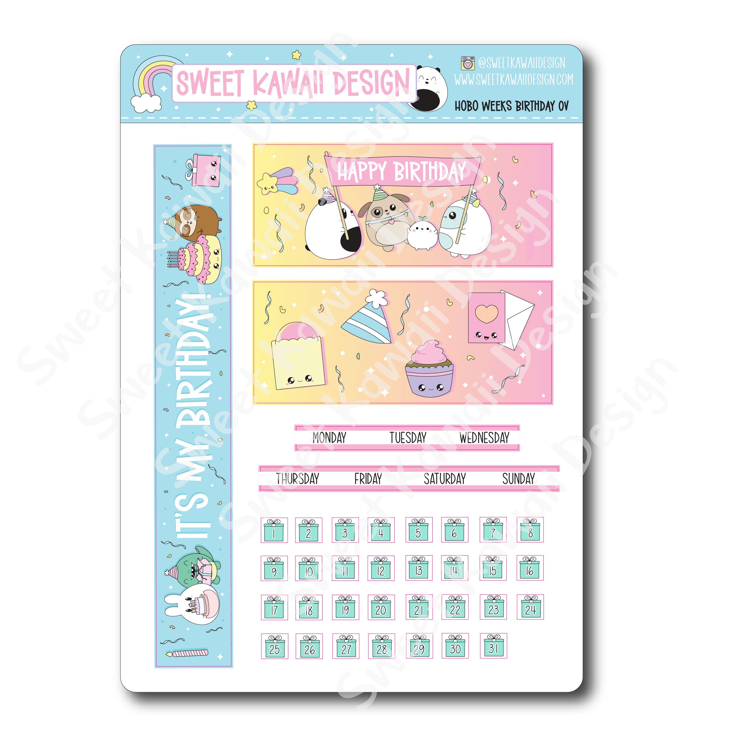 Happy Mail Themed Hobonichi Weeks Sticker Kit #19 (2 Sticker Sheets) -  Planner and Hobonichi Stickers