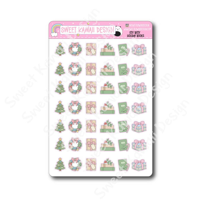 Kawaii Holiday Books Stickers