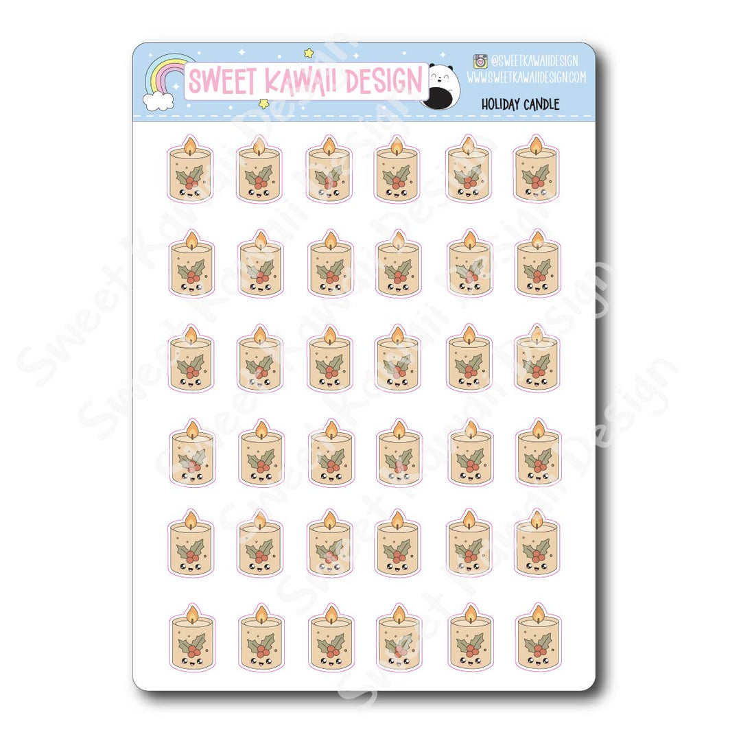 Kawaii Holiday Candle Stickers