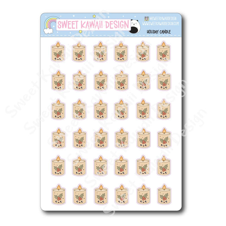 Kawaii Holiday Candle Stickers