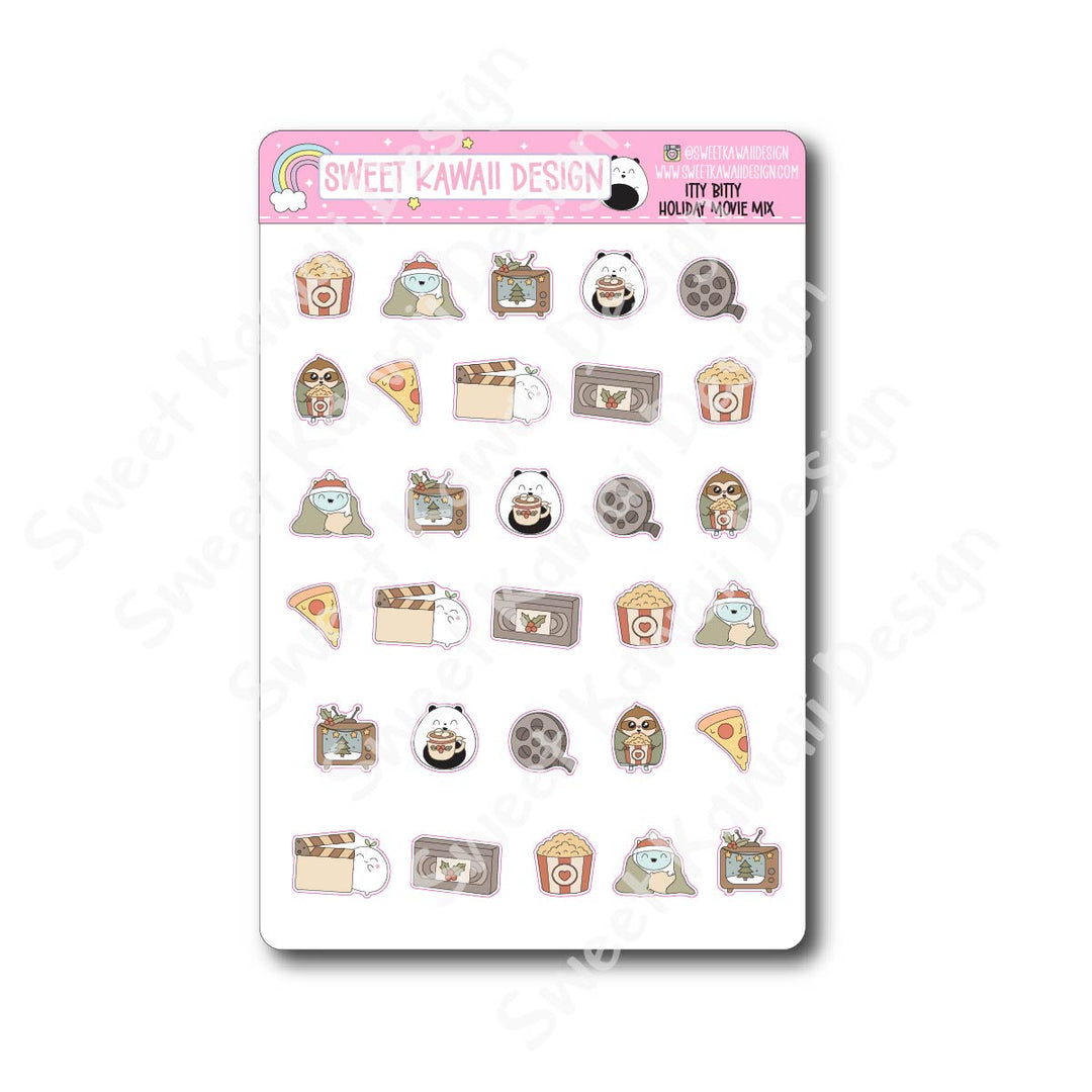 Kawaii Holiday Movie Mix Stickers