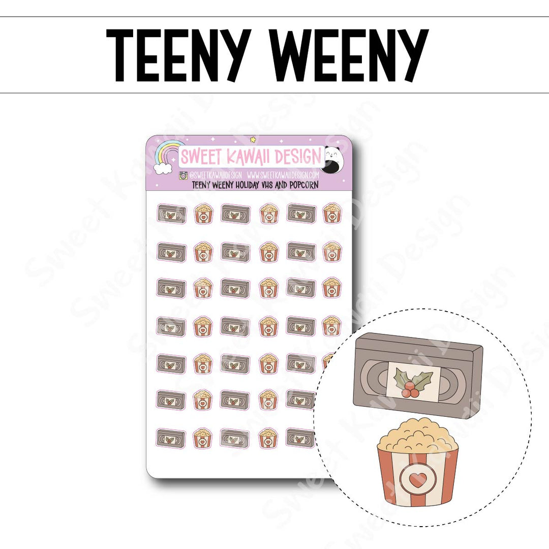 Teeny Weeny Holiday VHS and Popcorn Stickers