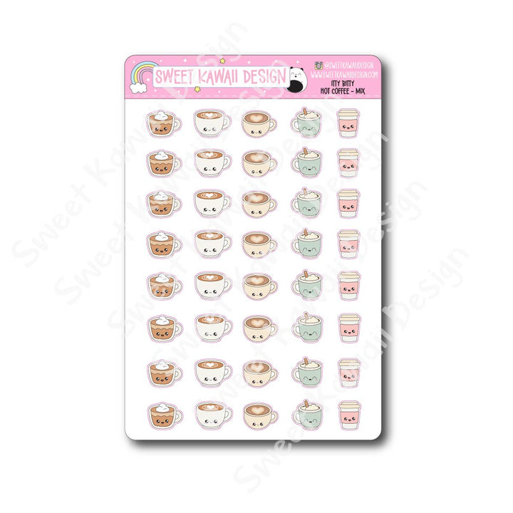 Kawaii Hot Coffee Mix Stickers