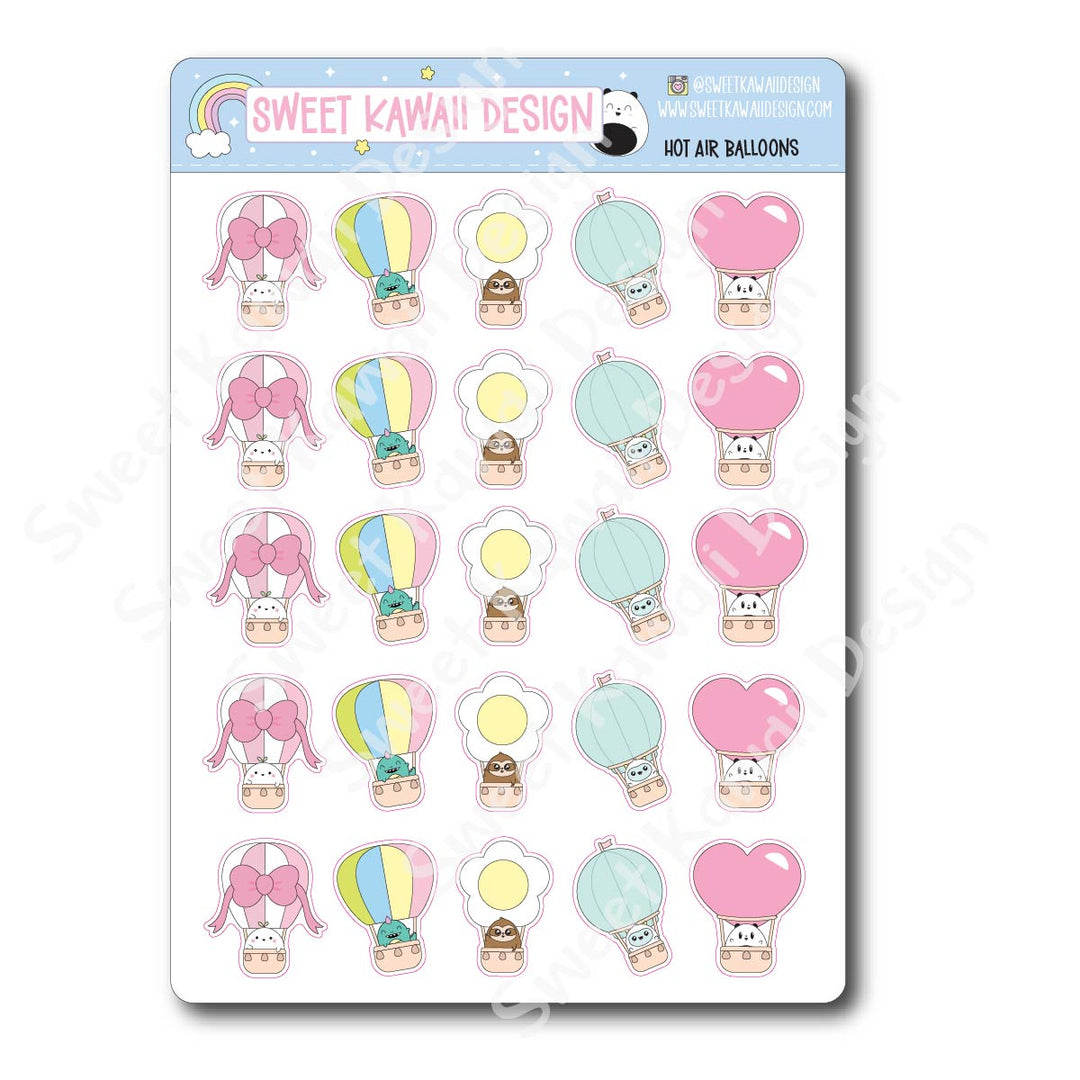 Kawaii Hot Air Balloon Stickers